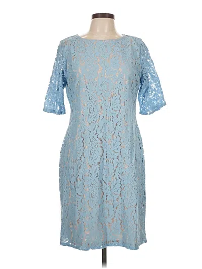 Pre-owned Nina Leonard Cocktail Dress In Blue