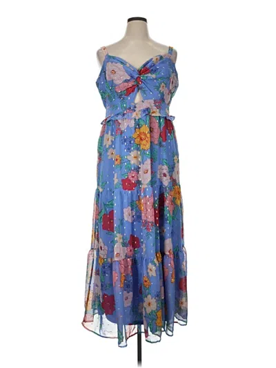 Pre-owned Nina Leonard Cocktail Dress In Blue