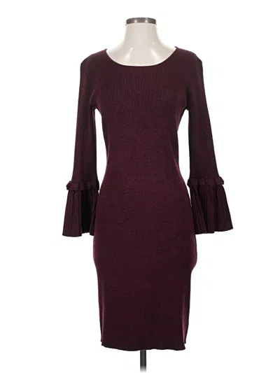 Pre-owned Nina Leonard Cocktail Dress In Burgundy