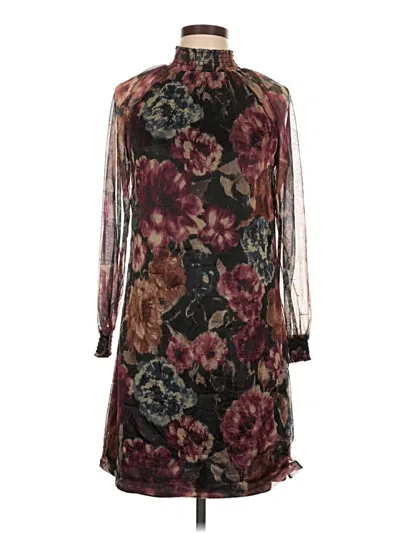 Pre-owned Nina Leonard Cocktail Dress In Burgundy