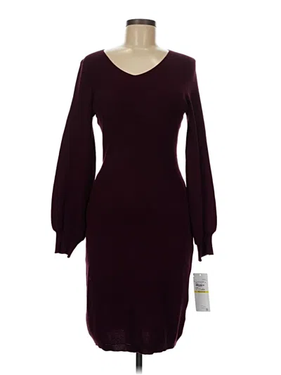 Pre-owned Nina Leonard Cocktail Dress In Burgundy