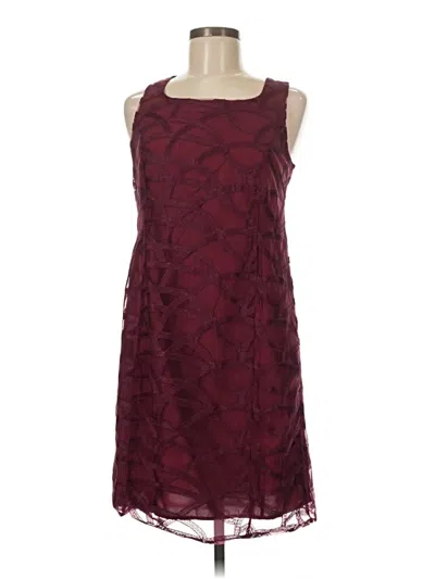Pre-owned Nina Leonard Cocktail Dress In Burgundy