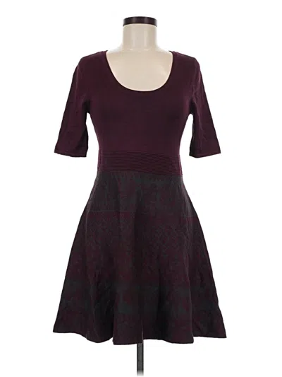 Pre-owned Nina Leonard Cocktail Dress In Burgundy