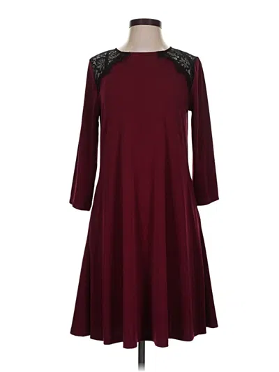 Pre-owned Nina Leonard Cocktail Dress In Burgundy