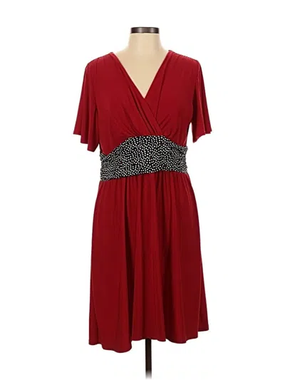 Pre-owned Nina Leonard Cocktail Dress In Red