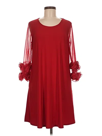 Pre-owned Nina Leonard Cocktail Dress In Red