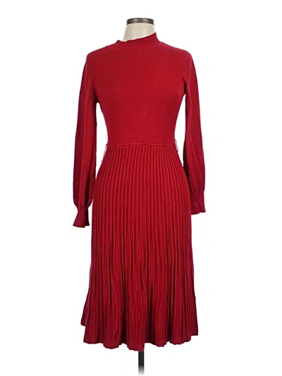 Pre-owned Nina Leonard Cocktail Dress In Red