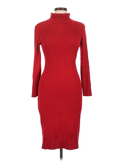 Pre-owned Nina Leonard Cocktail Dress In Red