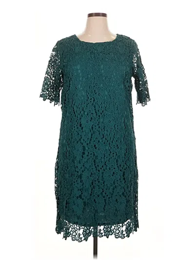 Pre-owned Nina Leonard Cocktail Dress In Teal