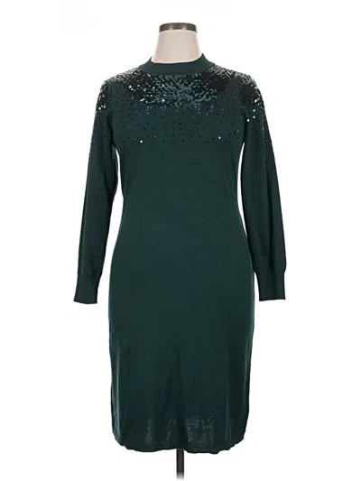 Pre-owned Nina Leonard Cocktail Dress In Teal