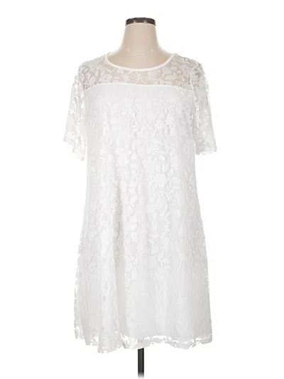 Pre-owned Nina Leonard Cocktail Dress In White