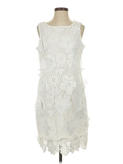 Nina Leonard Cocktail Dress In White
