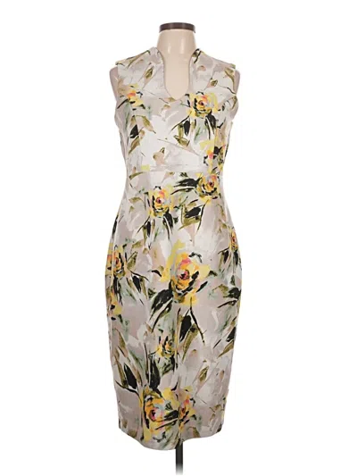 Pre-owned Nina Leonard Cocktail Dress In White