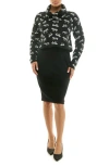 Nina Leonard Cowl Neck Long Sleeve Sweater Dress In Black