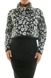 Nina Leonard Cowl Neck Long Sleeve Sweater Dress In Multi