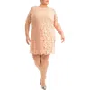 Nina Leonard Crochet Lace Sheath Dress In Neutral