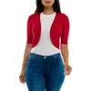 Nina Leonard Curved Edge Bolero In Nina Red