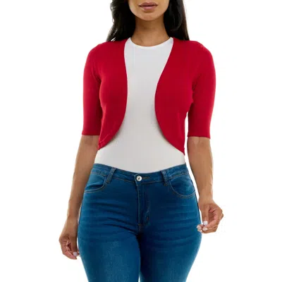 Nina Leonard Curved Edge Bolero In Nina Red