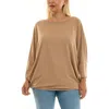 Nina Leonard Dolman Sleeve Tunic In Brown