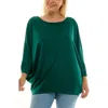 Nina Leonard Dolman Sleeve Tunic In Green