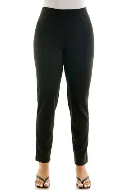 Nina Leonard Elastic Waist Ankle Pants In Black