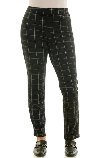 Nina Leonard Elastic Waist Ankle Pants In Multi