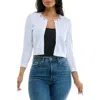 Nina Leonard Embellished Bolero Cardigan In White