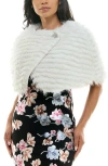 Nina Leonard Faux Fur Wrap Capelet In Ivory