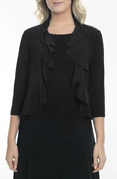 Nina Leonard Faux Pearl Embellished Bolero In Black