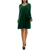 Nina Leonard Fringe Cuff Sweater Dress In Jewel Green