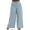 Nina Leonard Full Wide Leg Pants In Blue