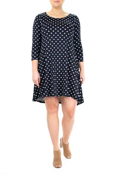 Nina Leonard High-low Trapeze Dress In Black