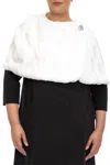 Nina Leonard Immediate Apparel L8497awf Wrap Faux Fur Capelet In Black