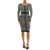 Nina Leonard Jacquard Long Sleeve Sweater Dress In Multi