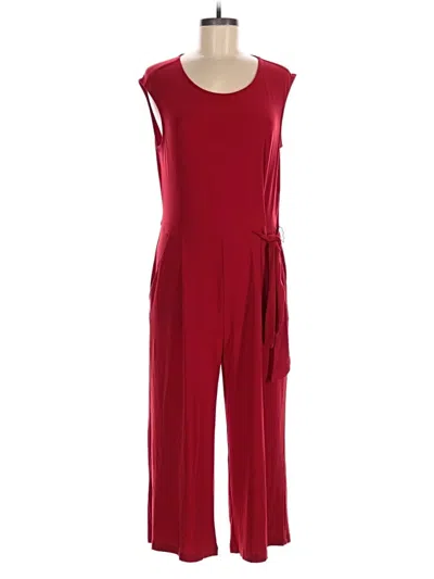 Nina Leonard Jumpsuit In Burgundy