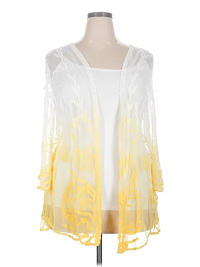 Pre-owned Nina Leonard Kimono In Yellow
