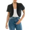 Nina Leonard Knit Bolero In Black