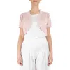 Nina Leonard Knit Bolero In Blush