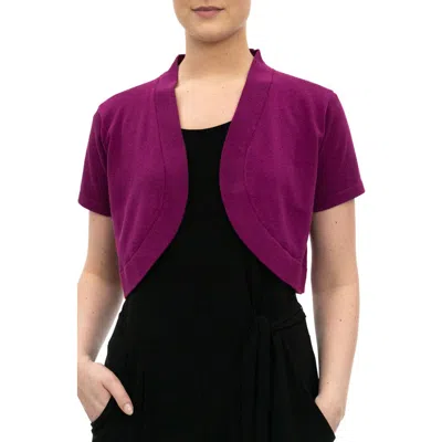 Nina Leonard Knit Bolero In Black