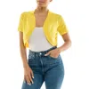 Nina Leonard Knit Bolero In Lemon