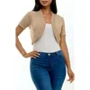 Nina Leonard Knit Bolero In Brown