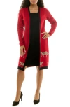 Nina Leonard Long Sleeve Twofer Dress In Multi