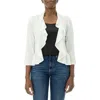 Nina Leonard Mesh Dot Bolero Cardigan In Ivory