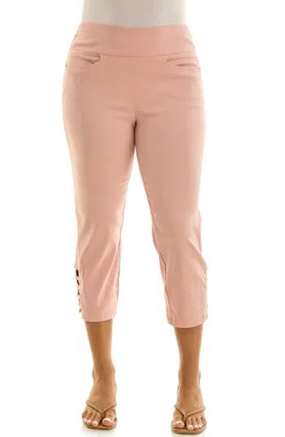 Nina Leonard Millennium Pull On Crop Pants In Pink