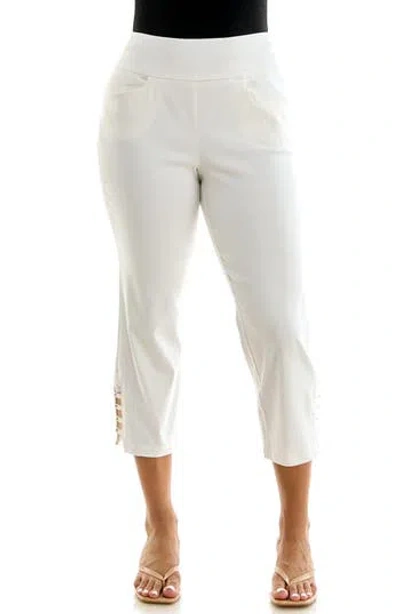 Nina Leonard Millennium Pull On Crop Pants In White