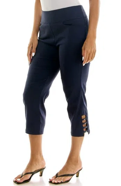 Nina Leonard Millennium Pull On Crop Pants In Blue