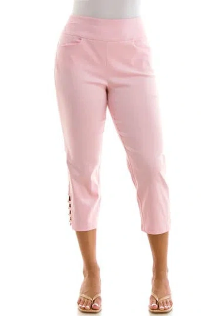 Nina Leonard Millennium Pull On Crop Pants In Pearl Blush
