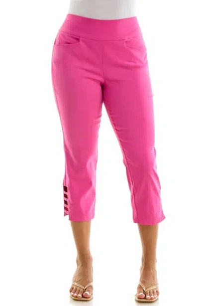 Nina Leonard Millennium Pull On Crop Pants In Pink