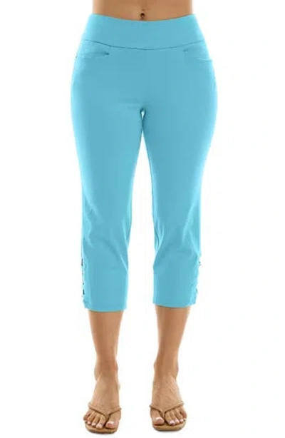 Nina Leonard Millennium Pull On Crop Pants In Blue