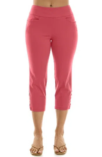 Nina Leonard Millennium Pull On Crop Pants In Pink